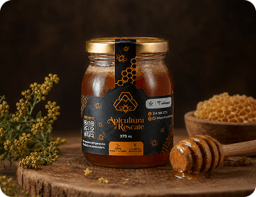 Frasco de Miel Líquida de Páramo de 375 ml