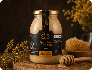 Frasco de Miel Cristalizada de 750 ml, textura de crema untable